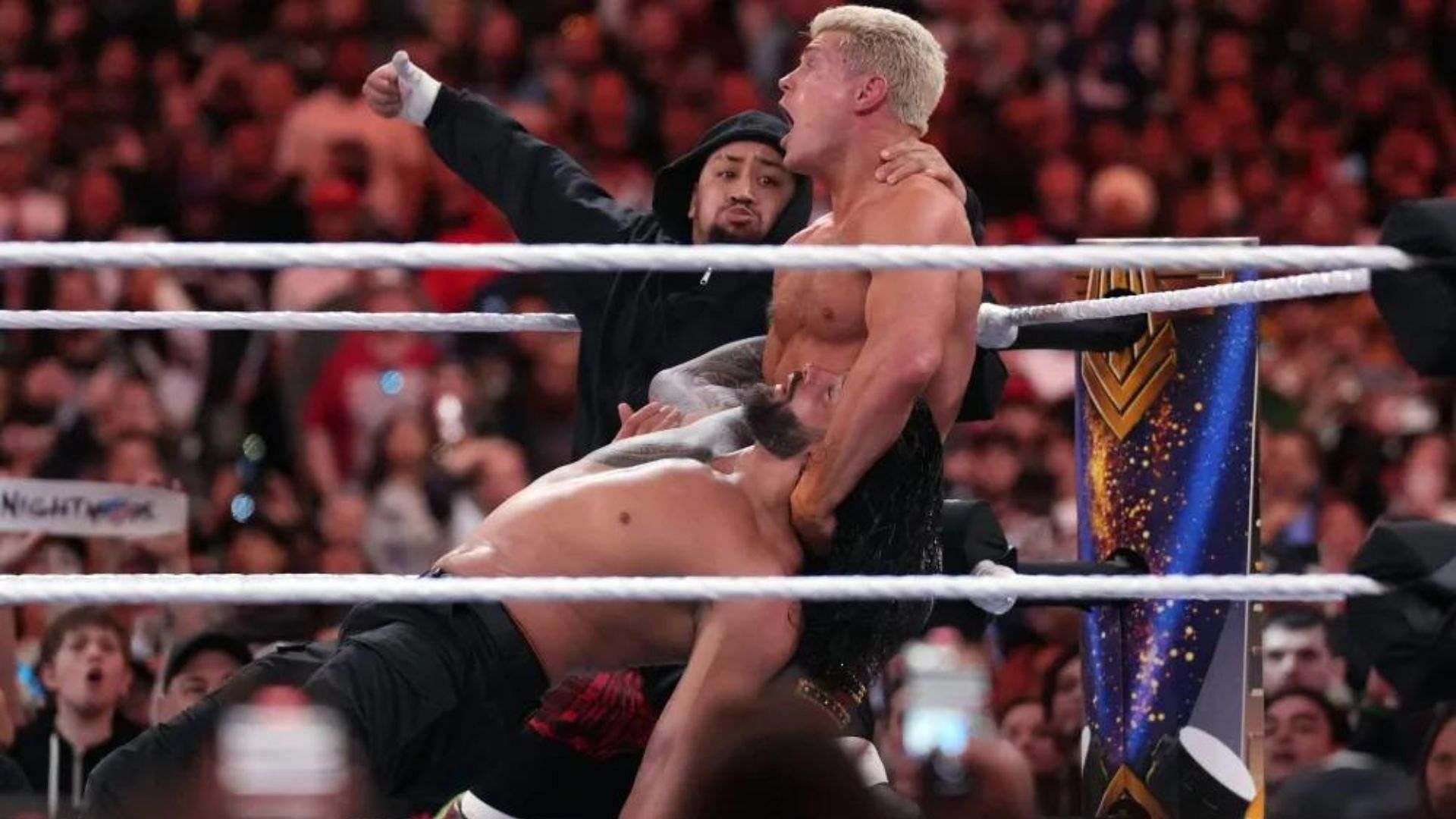 The Usos and Solo Sikoa interfered in Cody and Roman's WrestleMania 39 match